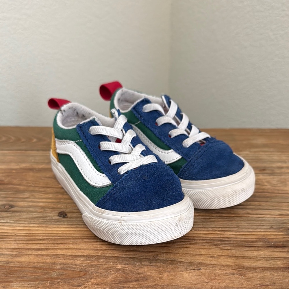 Vans Blue and Green Sneakers Classic Design